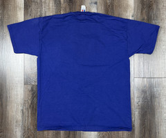Vintage Russell Athletic T-Shirt Large Royal Blue High Cotton Pocket 90s