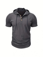 Men’s T Shirt Summer Slim Fitness Hooded Short-Sleeved Tees Male Lightweight
