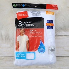 Hanes Tagless Men’s 3 Pk White T-shirt Undershirt Size M 38-40″ Crew Cut Neck