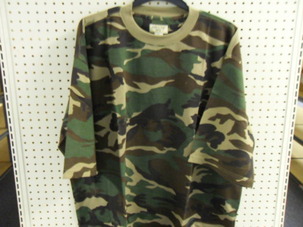 Camouflage Camo SS T-Shirt Waffle Knit Big Mens TEE 4X WOODLAND Brand New n Pack