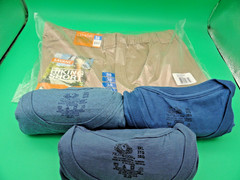 3XL FROOT OF THE LOOM POCKET TEE SHIRTS (3pcs) (NEW) & HIKING SHORTS