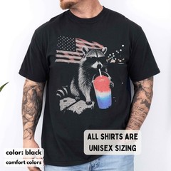 4th of July Raccoon Shirt Funny Patriotic Slushie America 250 Tee