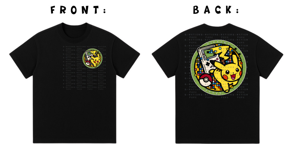 POKENATION PIKACHU SHORT-SLEEVE CREW NECK TSHIRT (SHIRT IS PROCLUB)