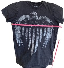 Unisex Black Graphic T-Shirt LIVE FREE INDEPENDENCE by EIGHT EIGHT size Medium