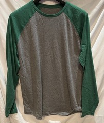 Men’s NWOT Size 2XL Fanatics Long Sleeve Gray/Green Baseball Soft T-Shirt