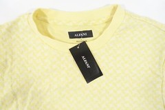 ALFANI GEO TEXTURED YELLOW SMALL SOFT PATTERN TEE TSHIRT MENS NWT NEW