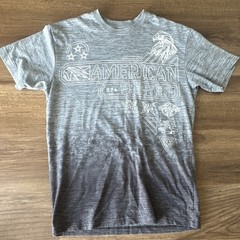 American Fighter Men’s Gray Double-Sided Eagle Graphic Crew Neck Tee Size M