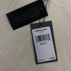 $128 John Varvatos Brasse Crew T-Shirt Large Ivory Chain Textured Knit Stretch