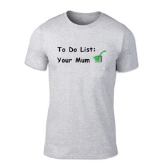 To Do List Unisex T Shirt – Funny Silly Adult Teen Humour Saucy