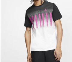 Nike Jordan Fade Men’s Graphic T-Shirt White/Black/Active Fuchsia BNWT
