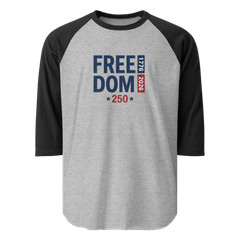 FREE-DOM 250 1776 – 2026 3/4 sleeve raglan shirt