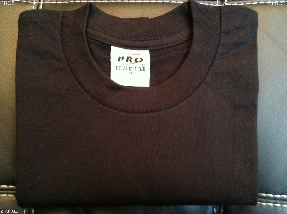 6 NEW PRO 5 PRO5 T-SHIRT SUPER HEAVY BLACK TEE PLAIN BLANK SMALL S 6PC