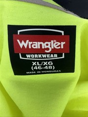 NWT Wrangler Workwear Men’s Hi-Vis Yellow Long Sleeve Pocket T-Shirt Size XL