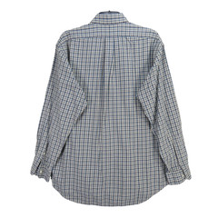 Ralph Lauren Mens Shirt Checked Cotton Flannel Designer Blake Vintage Size L