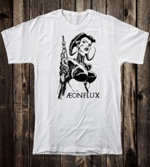 Retro Art Tee T Shirt 100% Cotton Aeon Flux Eye MTV Liquid Television Cartoon