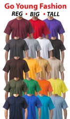 T-Shirts Short Sleeve Tees Heavyweight Shirts Solid BIG TALL Oversize UP TO 10XL