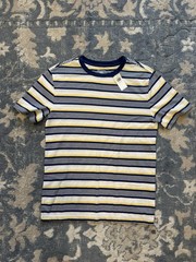Old Navy Striped Crew Neck Short Sleeve T-Shirt XL (14-16) Navy/White/Yellow