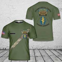 Custom Name US Army Special Forces Airborne Ranger T-Shirt 3D