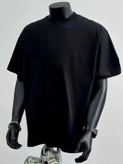 Men’s casual T-shirt-fit muscle please wait “pattern cotton machine-washable loc
