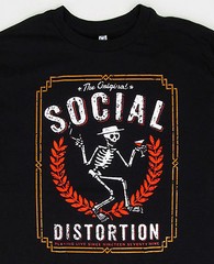 SOCIAL DISTORTION T-shirt Punk Rock Skeleton Logo Adult Mens Black New