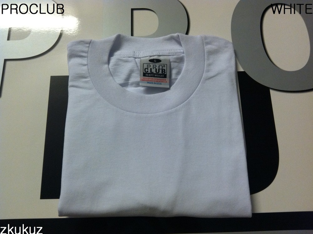 3 NEW PROCLUB HEAVY WEIGHT T-SHIRT WHITE PLAIN PRO CLUB BLANK LARGE 3PC