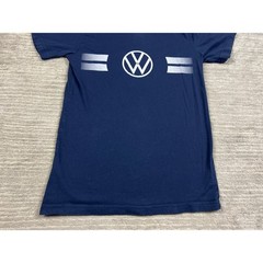 Volkswagen T-Shirt Mens Small Navy Blue DriverGear Graphic Logo Racing Stripes