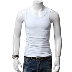 Men’s Solid Color Sleeveless U-Neck Tank Top for Gym Fitness and Training