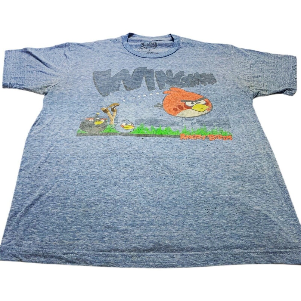 Angry Birds Wingman T Shirt Tee Shirt Lg adult teen Blue animation cartoon pics