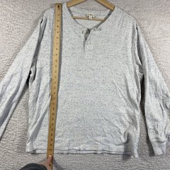 J. Crew Shirt Mens Large Gray Oarsman Heritage Brushed Rib Knit Henley Vintage