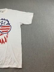 Port & Company Patriotic Eagle T-Shirt Mens L White Red Blue Sunglasses Cool