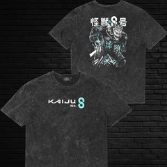 Kaiju 8 T-Shirt Graphic Stone Wash Tee Mens Unisex Cotton Streetwear Gift