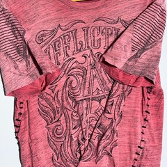 Affliction Live Fast Y2K T-Shirt Mens Size XL Cotton Red MMA Grunge Goth Skull
