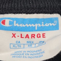 Champion Mens Black XL Cotton Long Sleeve T Shirt Top Embroidered Logo Crew Neck