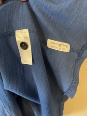 rag & bone Raw Edge Henley T-Shirt Men XXL Blue Short Sleeve Modern Classic