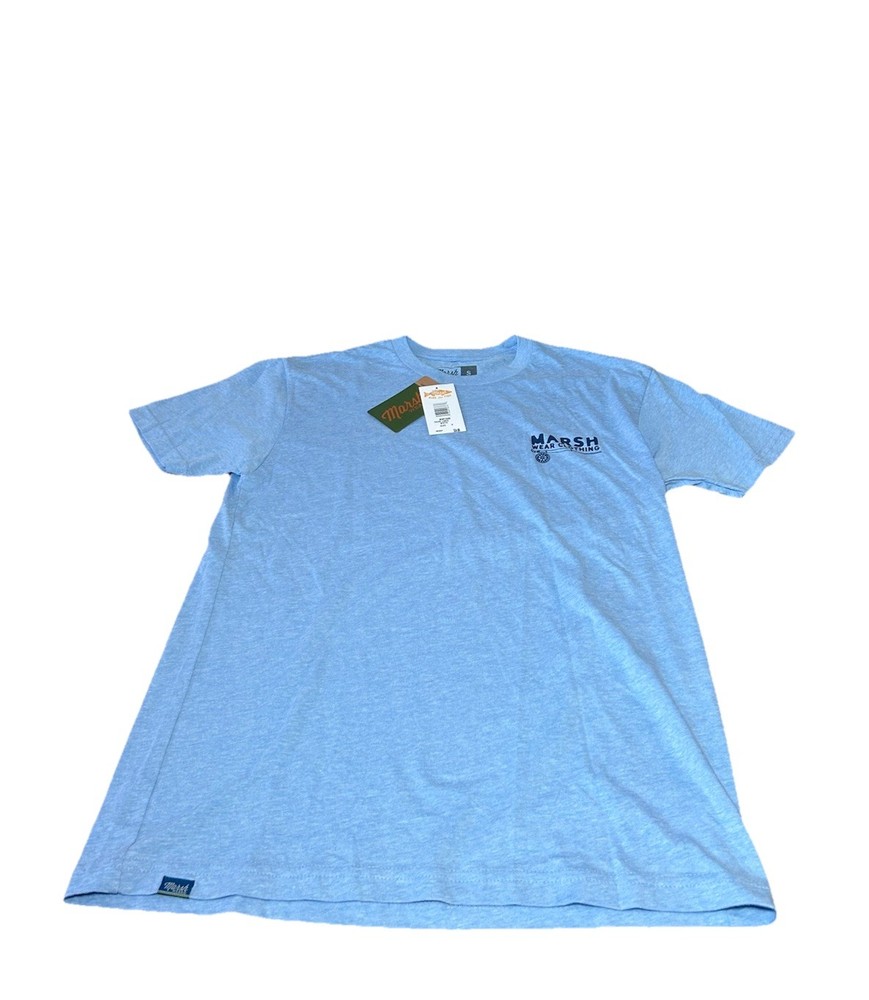 marsh wear Men’s T Shirt Light Blue Tight Lines Graphic Fishing Small New! Tags