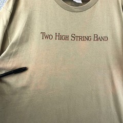 Vintage Two High String Band T Shirt XL Graphic Print Beige