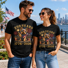 Yorkie Dog 250th America Patriotic USA 4th of July T-Shirt