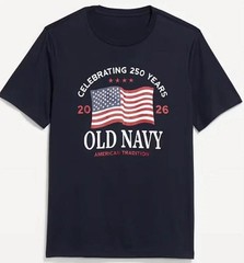 OLD NAVY US Flag 2026 RED, NAVY, etc 250th Anniversary T-SHIRT