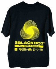 3 Black Dot Men’s Size M Black T Shirt Short Sleeve All Times Doing Neon Love