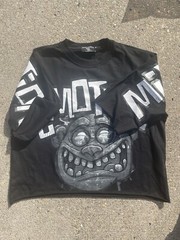 Black/White mixed emotions cropped tee