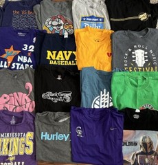 5 T-Shirt Lot Random Sports Bands Movies VTG Pop Culture Streetwear Nike Art