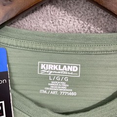 NEW Kirkland Signature Mens L Pima Cotton Slub Tee Green