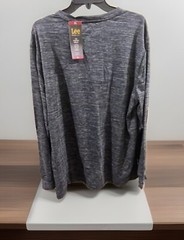 Lee Textured Comfort Henley Shirt Black Men’s X-LARGE Stretch $45