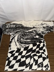 Vintage NASCAR Winston Cup 1991 Michigan Black & White All Over Print T-Shirt