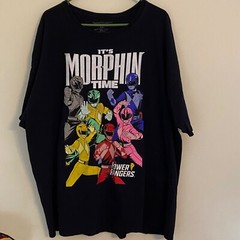 Mighty Morphin Power Rangers Graphic Print T shirt Size 2XL