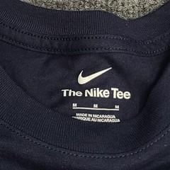 Nike Shirt Mens Medium Navy Blue Red Spell Out Sportswear Cotton New Tee 50