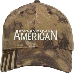 ProGod ProLife ProGun 1Col Embroidered Structured Adjustable US Flag on bill Hat