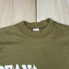 Russell Athletic Mens Khaki Green High Cotton Long Sleeve Graphic T-Shirt 2XL