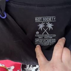 Riot Society Japan Skull Geisha Graphic Print Black Crew Neck Tee Men’s LARGE
