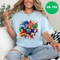World Soccer 2026 Shirt, 2026 Cup USA Canada Mexico Adults Tshirt,Soccer Fan Tee